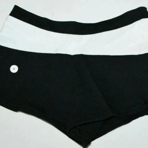 Pizzazz White Black Cheer Athletic Shorts Elastic - Picture 1 of 4